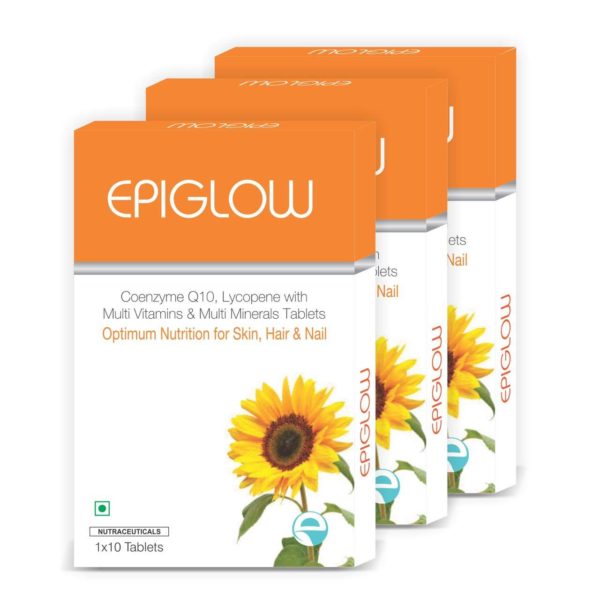 EPIGLOW Tablets Multi Vitamins and Multi Minerals for Skin, Hair & Nail - 10 Tablets